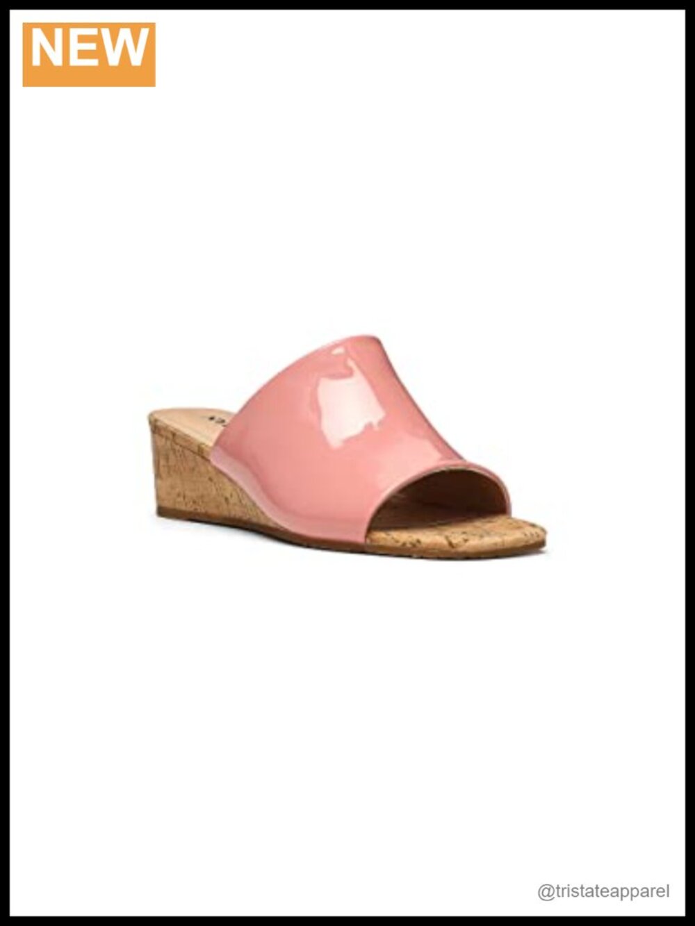 Claudine Leather Slide Mule Wedge Comfort Closed Toe Slip On